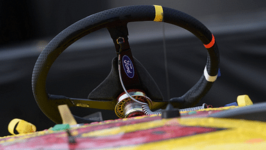 MADISON, IL - JUNE 05: The steering wheel sits on top of the Joey Logano (22) Team Penske NextGen Ford Mustang in victory lane at the conclusion of the NASCAR, Motorsport, USA Cup Series Inaugural Enjoy Illinois 300. (Photo by Michael Allio Icon Sportswire) AUTO: JUN 05 NASCAR Cup Series Enjoy Illinois 300 Presented by TicketSmarter Icon116220605159300