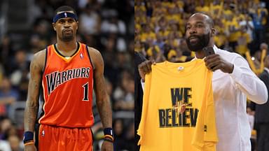 Stephen Jackson (L) and Baron Davis (R)