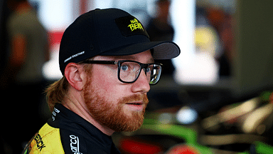 Feb 14, 2025; Daytona Beach, Florida, USA; NASCAR Cup Series driver Tyler Reddick (45) during practice for the Daytona 500 at Daytona International Speedway. Mandatory Credit: Peter Casey-Imagn Images