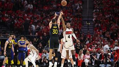 Golden State Warriors guard Stephen Curry (30) shoots the ball over Houston Rockets guard Jalen Green (4) during the fourth quarter of game seven of the first round for the 2025 NBA Playoffs at Toyota Center