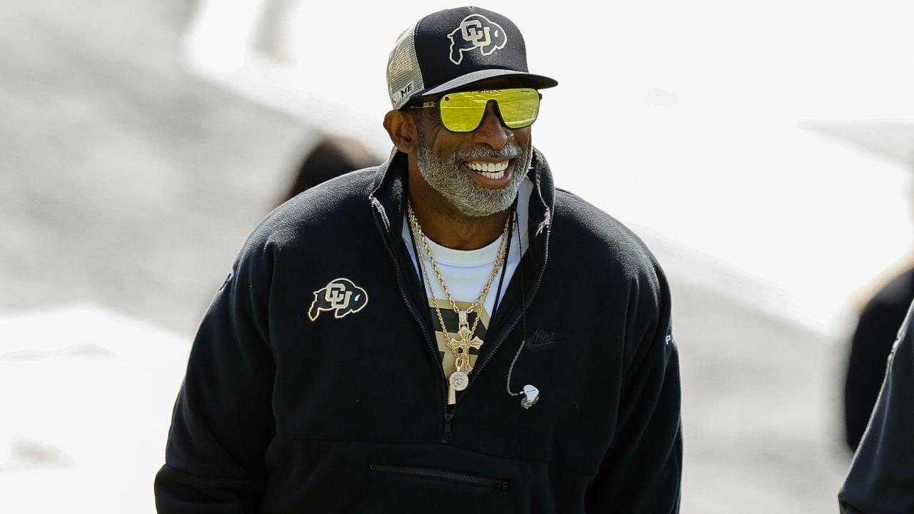 Colorado Buffaloes head coach Deion Sanders during the spring game at Folsom Field.