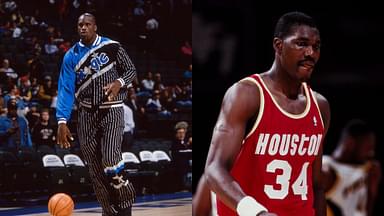 Shaquille O'Neal (L), Hakeem Olajuwon (R)