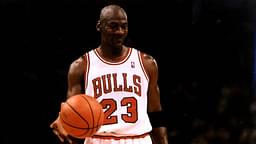 Michael Jordan grinsend vor dem Freiwurf Basketball Herren McDonald s Championship 97 16. - 18.10.1997, Chicago Bulls (USA)
