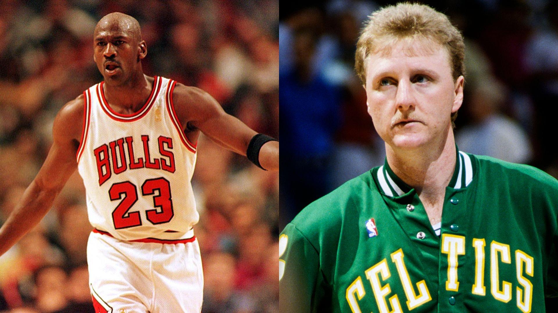 Michael Jordan (L) and Larry Bird (R)
