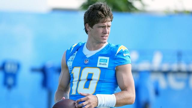Los Angeles Chargers quarterback Justin Herbert (10) during training camp at The Bolt