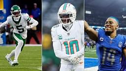 Garrett Wilson, Tyreek Hill and Amon-Ra St. Brown
