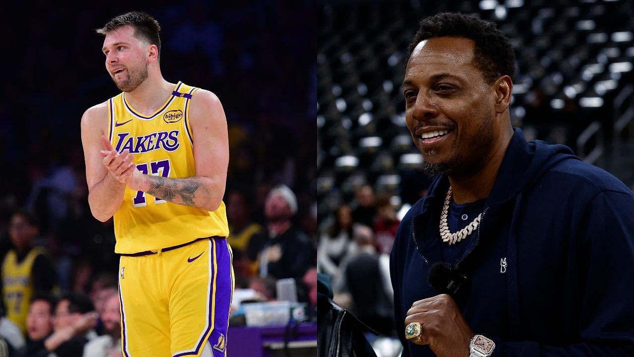 Luka Doncic (L), Paul Pierce (R)