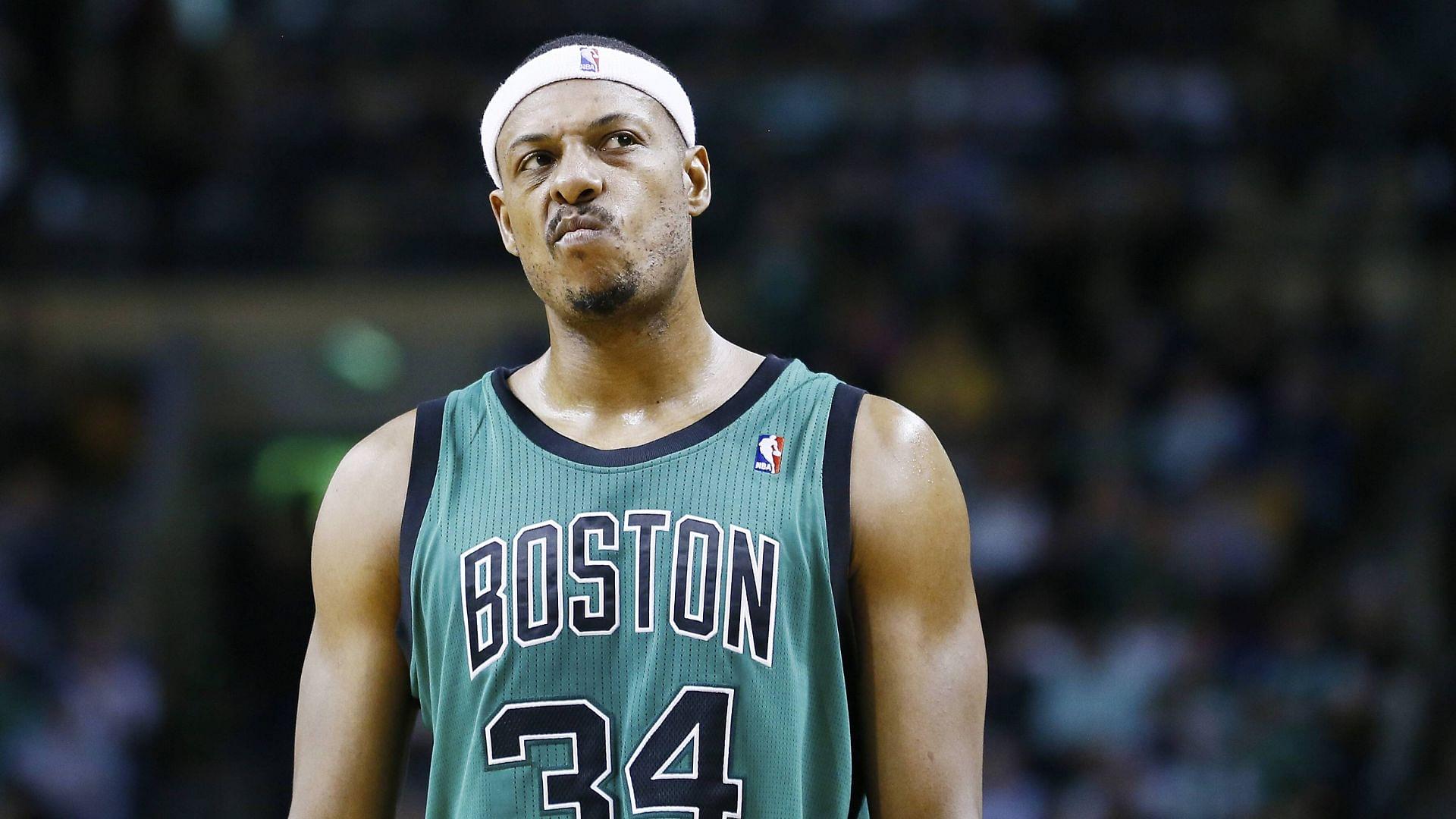23 November 2012: Boston Celtics small forward Paul Pierce (34) looks dejected during the Boston Celtics 108-100 victory over the Oklahoma City Thunder at the TD Garden, Boston, Massachusetts, USA