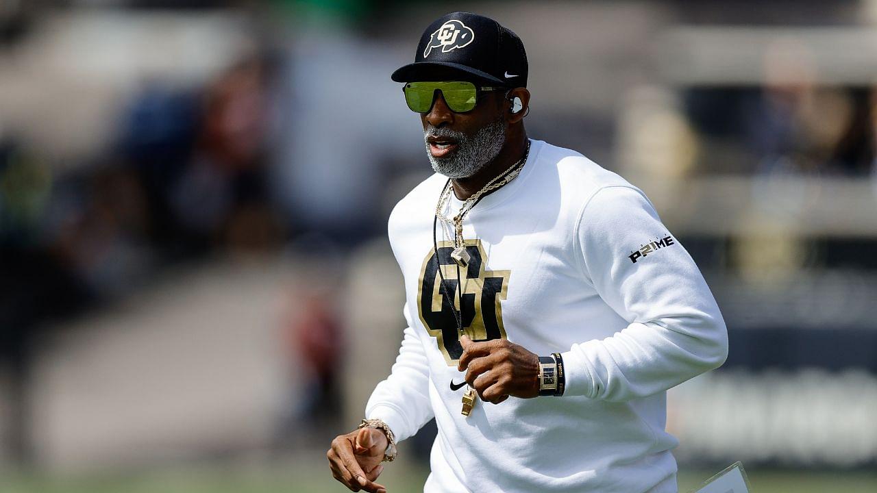 Colorado Buffaloes head coach Deion Sanders during the spring game at Folsom Field.