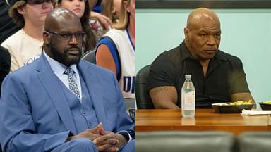 Shaquille O'Neal (L) and Mike Tyson (R)