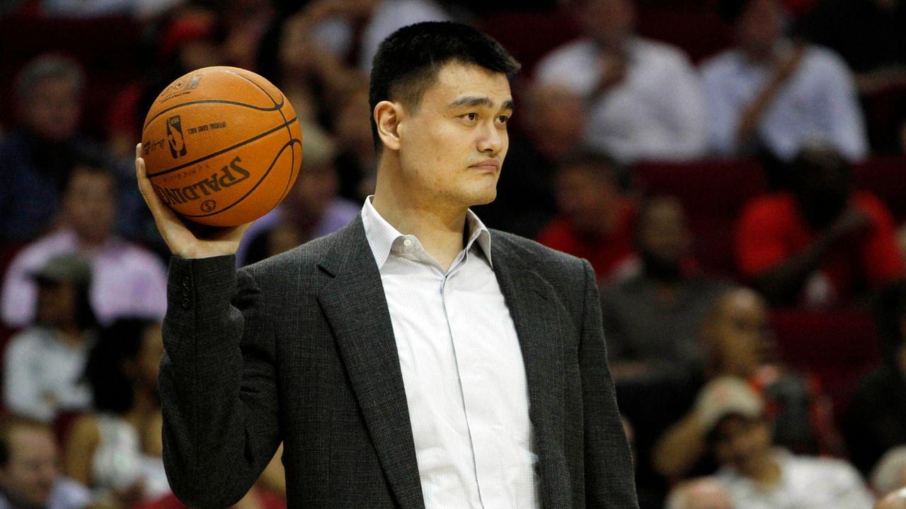 Houston Rockets center Yao Ming (11) on the sidelines against the Dallas Mavericks in the fourth quarter at the Toyota Center. The Mavericks defeated the Rockets 98-91