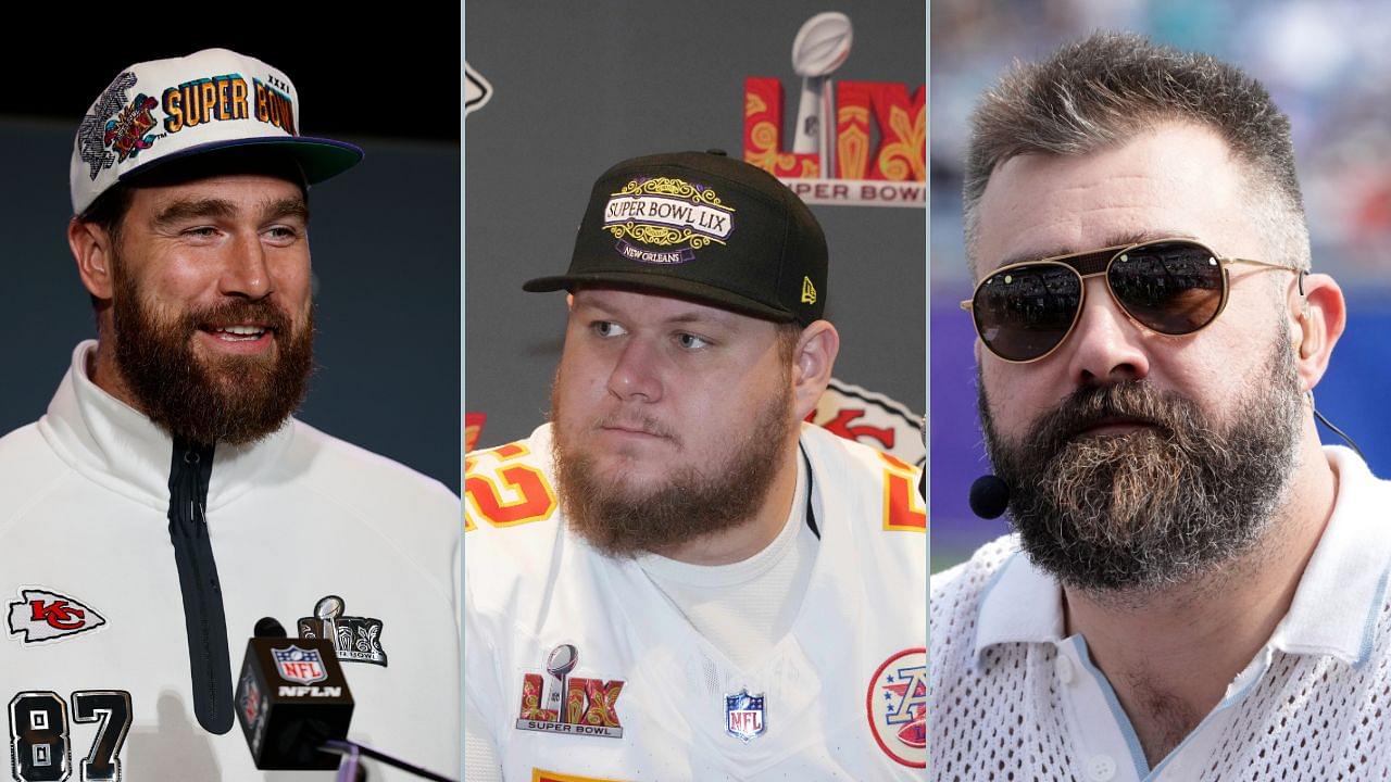 Travis Kelce, Creed Humphrey and Jason Kelce