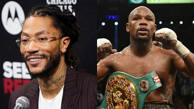 Derrick Rose (L) and Floyd Mayweather (R)
