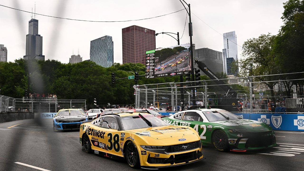 NASCAR Cup Series driver Zane Smith (38) drives during the Grant Park 165 at Chicago Street Race.