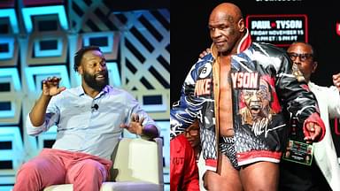 Baron Davis (L), Mike Tyson (R)