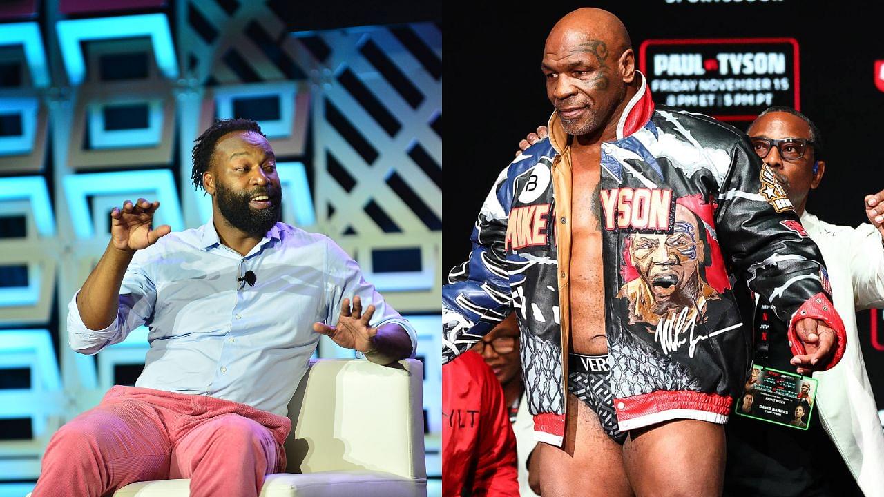 Baron Davis (L), Mike Tyson (R)