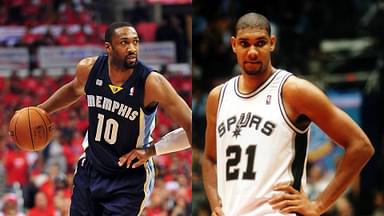 Gilbert Arenas (L) and Tim Duncan (R)