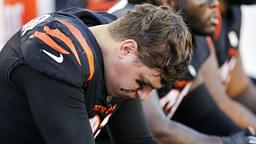 Cincinnati Bengals defensive end Trey Hendrickson (91) hangs his head on the sideline in the fourth quarter of the NFL Week 9 game between the Cincinnati Bengals and the Cleveland Browns at Paul Brown Stadium in Cincinnati on Sunday, Nov. 7, 2021. Cleveland kept a halftime lead to clinch a 41-16 win over the Bengals.