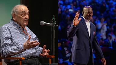 Sonny Vaccaro (L), Michael Jordan (R)