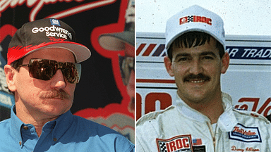 (L-R) Former NASCAR Cup Series drivers Dale Earnhardt and Davey Allison.