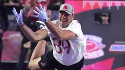 AFC tight end Brock Bowers of the Las Vegas Raiders (89) attempts to catch the ball in the Satisfying Catches event during the Pro Bowl Skills Challenge at Nicholson Fieldhouse.