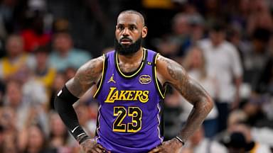 Apr 9, 2025; Dallas, Texas, USA; Los Angeles Lakers forward LeBron James (23) during the game between the Dallas Mavericks and the Los Angeles Lakers at American Airlines Center.