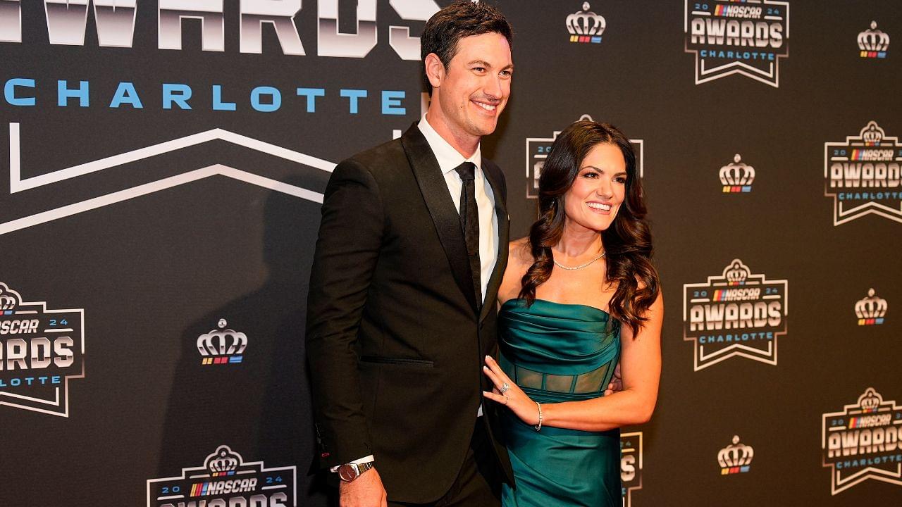 NASCAR Cup Series driver Joey Logano (22) and his wife Brittany at Charlotte Convention Center.