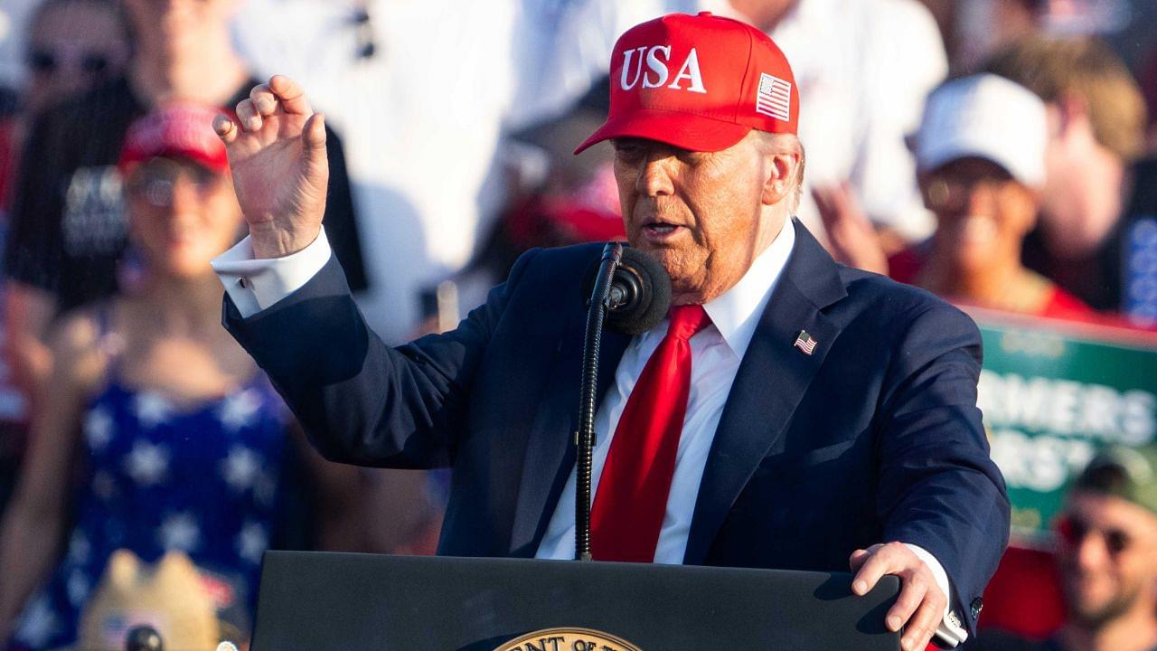 President Donald Trump speaks during the American 250 kickoff event on July 3, 2025, at the Iowa State Fairgrouds.