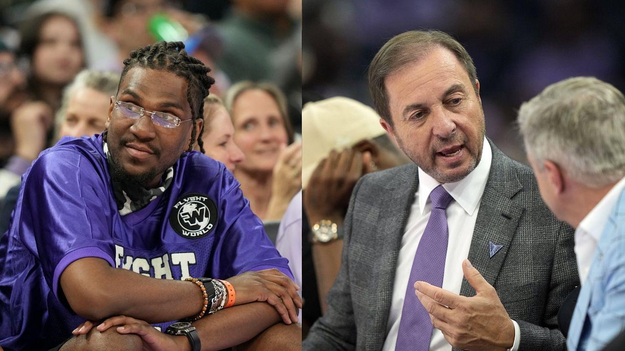 Kevon Looney (L), Joe Lacob (R)