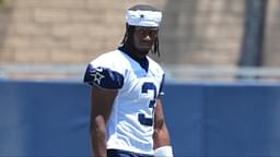 Dallas Cowboys receiver George Pickens (3) at training camp at the River Ridge Fields.