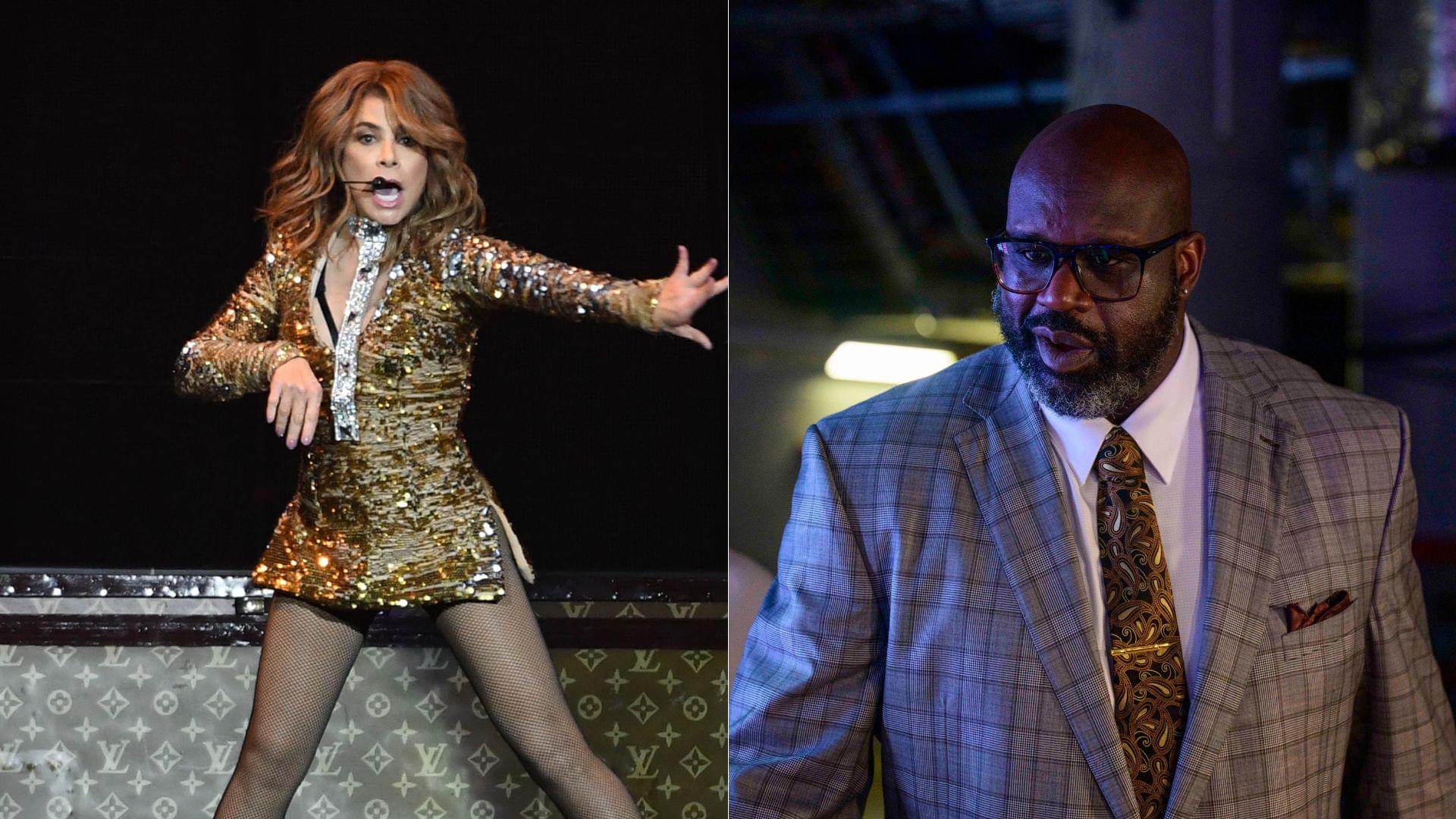 Paula Abdul (L) and Shaquille O'Neal (R)