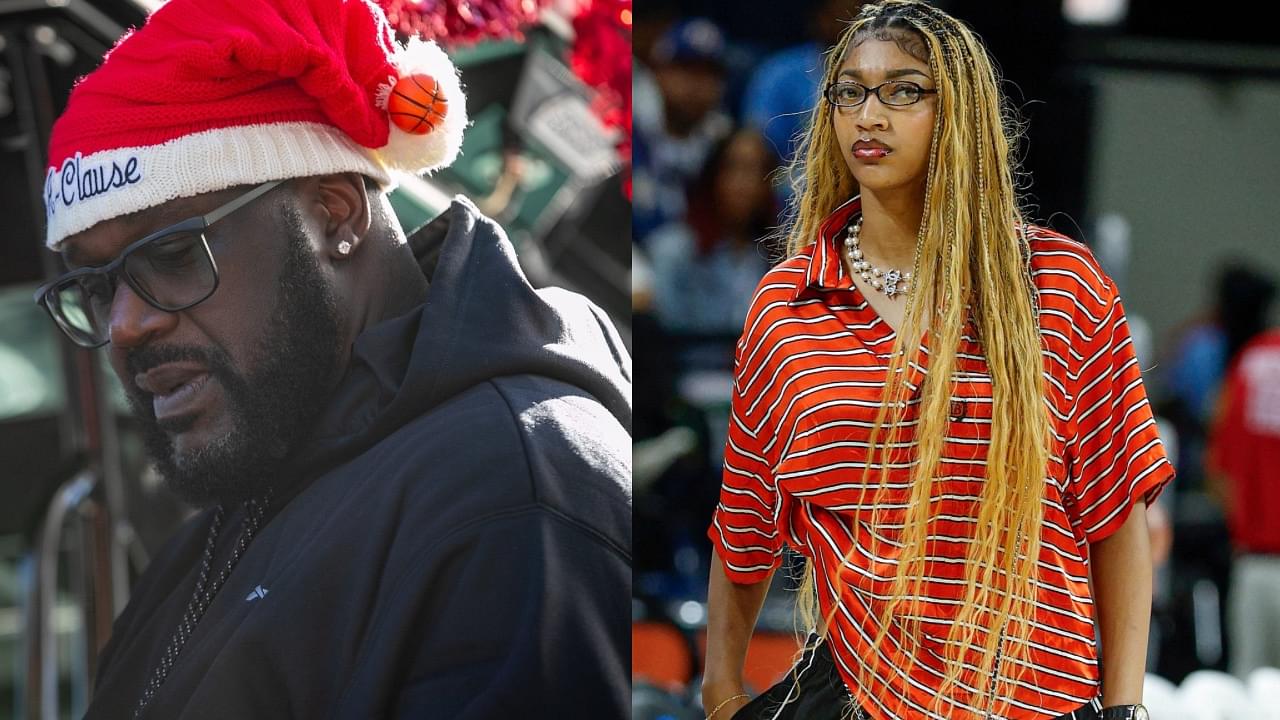 Shaquille O’Neal (L), Angel Reese (R)