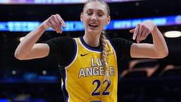 Jul 29, 2025; Los Angeles, California, USA; LA Sparks forward Cameron Brink (22) reacts against the Las Vegas Aces in the first half at Crypto.com Arena