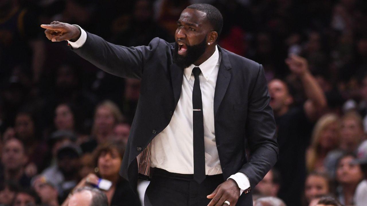 Cleveland Cavaliers center Kendrick Perkins (21) during the second quarter in game four of the 2018 NBA Finals against the Golden State Warriors at Quicken Loans Arena. The Warriors defeated the Cavaliers 108-85 to complete a four-game sweep.