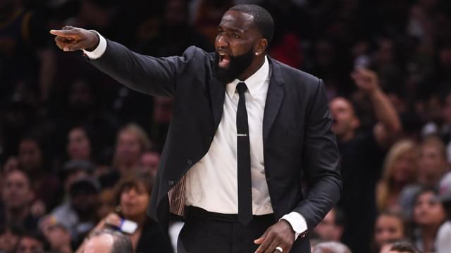 Cleveland Cavaliers center Kendrick Perkins (21) during the second quarter in game four of the 2018 NBA Finals against the Golden State Warriors at Quicken Loans Arena. The Warriors defeated the Cavaliers 108-85 to complete a four-game sweep.