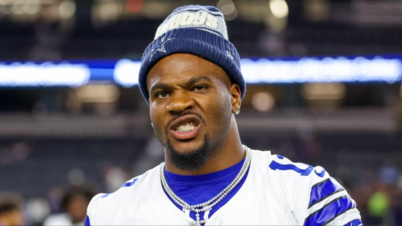 Dallas Cowboys defensive end Micah Parsons (11) reacts after the game against the Baltimore Ravens at AT&T Stadium.