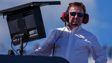 Richard Childress watches practice at Martinsville Speedway.