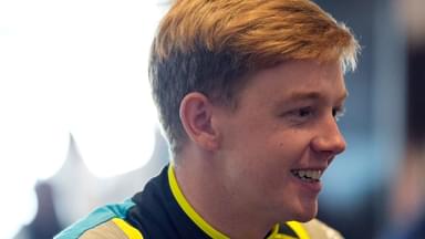 Driver Connor Zilisch speaks with the media during IMSA Media Day at the Roar Before the 24 in preparation for the Rolex 24 at Daytona at Daytona International Speedway, Thursday, Jan. 16, 2025.