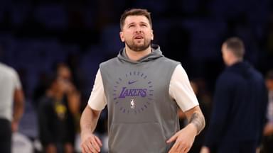 Los Angeles Lakers guard Luka Doncic (77) warms up before a game two of first round for the 2024 NBA Playoffs against the Minnesota Timberwolves at Crypto.com Arena.