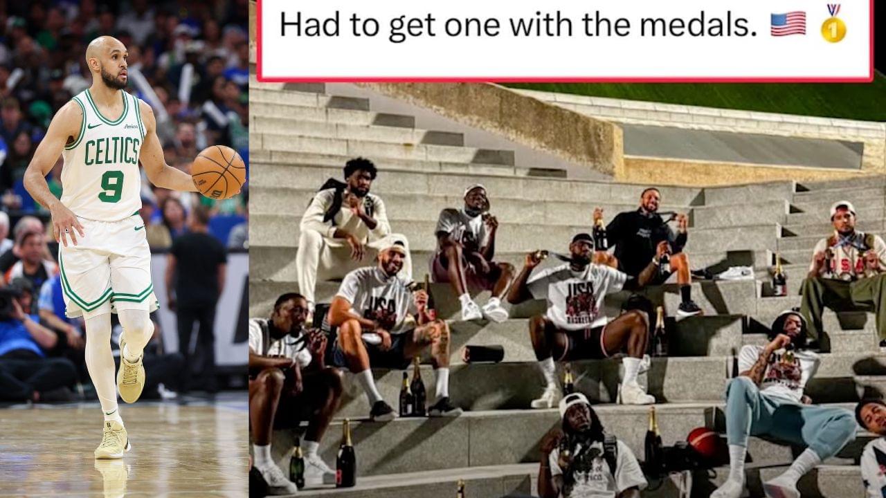 Derrick White (L) and Team USA (R)