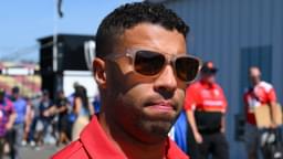 NASCAR Cup Series driver Bubba Wallace (23) looks on prior to the Go Bowling at The Glen at Watkins Glen International.