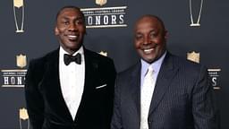 Shannon Sharpe (left) and Sterling Sharpe during red carpet arrivals for the NFL Honors show at Cyrus Northrop Memorial Auditorium at the University of Minnesota.