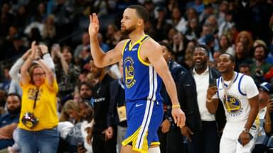 Apr 1, 2025; Memphis, Tennessee, USA; Golden State Warriors guard Stephen Curry (30) reacts during the fourth quarter against the Memphis Grizzlies at FedExForum.