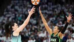 New York Liberty forward Breanna Stewart (30) shoots as Minnesota Lynx forward Napheesa Collier (24) defends during the second half of game three of the 2024 WNBA Finals at Target Center.