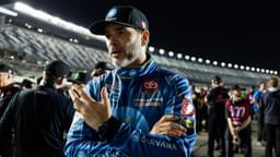 Feb 12, 2025; Daytona Beach, Florida, USA; NASCAR Cup Series driver Jimmie Johnson (84) during qualifying for the Daytona 500 at Daytona International Speedway. Mandatory Credit: Mark J. Rebilas-Imagn Images