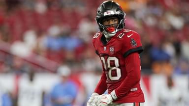 Tampa Bay Buccaneers safety Shilo Sanders (28) looks on during a preseason game against the Tennessee Titans in the fourth quarter at Raymond James Stadium.