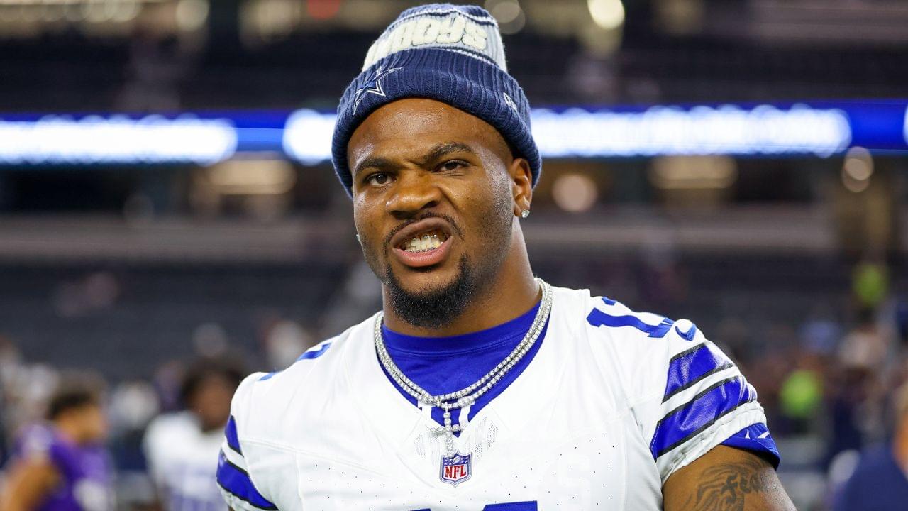 Dallas Cowboys defensive end Micah Parsons (11) reacts after the game against the Baltimore Ravens at AT&T Stadium.