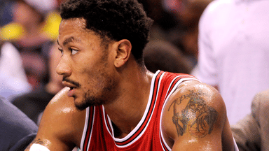 Dec 3, 2014; Charlotte, NC, USA; Chicago Bulls guard Derrick Rose (1) sits on the bench during the first half of the game against the Charlotte Hornets at Time Warner Cable Arena.