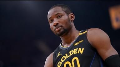Golden State Warriors forward Jonathan Kuminga (00) stands on the court before a play against the Minnesota Timberwolves in the second quarter during game four of the second round for the 2025 NBA Playoffs at Chase Center.
