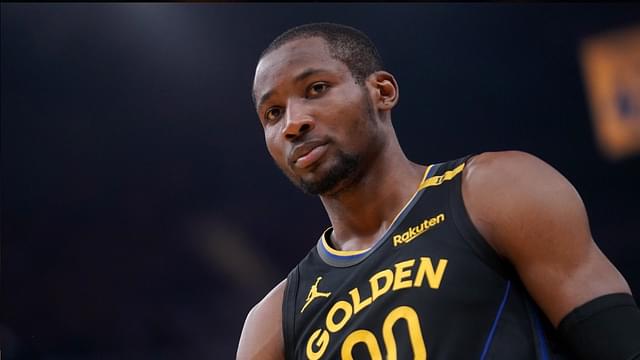 Golden State Warriors forward Jonathan Kuminga (00) stands on the court before a play against the Minnesota Timberwolves in the second quarter during game four of the second round for the 2025 NBA Playoffs at Chase Center.